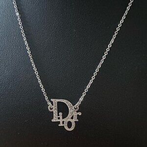 Vintage Christian DIOR Necklace   Logo Silver